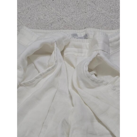Chicos Womens White Pull On Pants Wide Leg Slash Pockets Linen Blend Size 16R - Picture 5 of 12